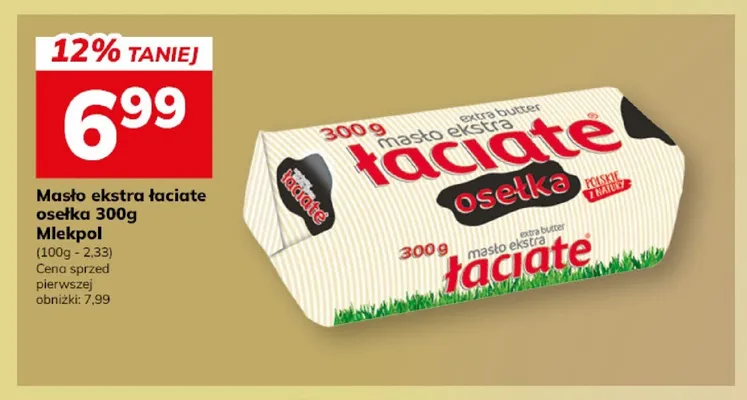 Masło ekstra łaciate osełka Mlekpol promocja w Hitpol