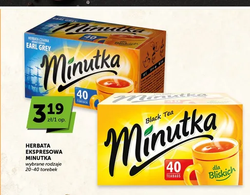 Herbata ekspresowa Minutka Earl Grey promocja w Groszek