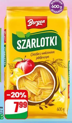 Ciastka z nadzieniem jabłkowym Szarlotki Bergen promocja w Dino