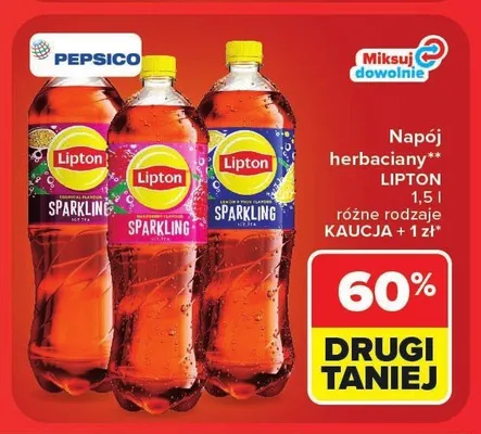 Napój herbaciany Lipton Ice Tea Sparkling Classic promocja w Carrefour
