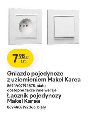 Łącznik pojedynczy Makel Karea biały promocja w Castorama