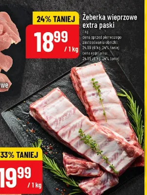 Żeberka wieprzowe extra paski promocja w POLOmarket
