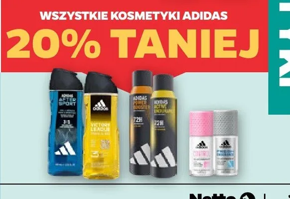 Wszystkie kosmetyki Adidas -20% promocja w Netto