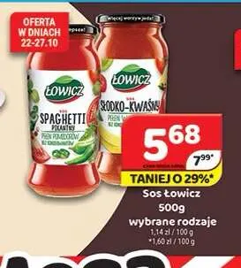 Sos Łowicz spaghetti pikantny promocja w Delfin