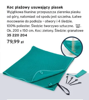 Koc plażowy usuwający piasek promocja w Tchibo