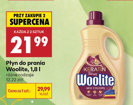 Płyn do prania Woolite Keratin Therapy Mix Colors promocja w Biedronka