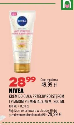 Krem do ciała przeciw rozstępom i plamom pigmentacyjnym Nivea promocja w Drogerie Natura