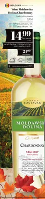Wino białe Mołdawska Dolina Chardonnay półwytrawne promocja w POLOmarket