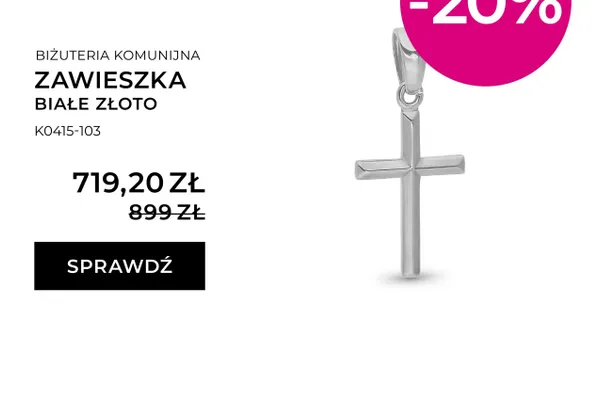 Zawieszka białe złoto promocja w Briju