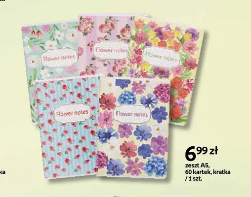 Zeszyt A5 Flower Notes 60 kartek kratka promocja w Empik
