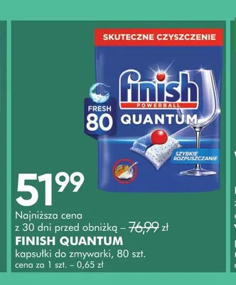 Kapsułki do zmywarki Finish Quantum promocja w Super-Pharm