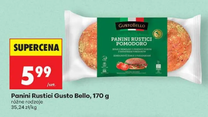 Panini Rustici Pomodoro Gusto Bello promocja w Biedronka