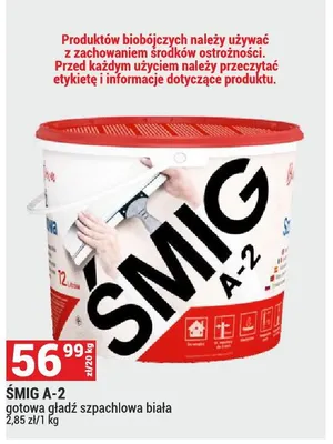 Gładź SMIG A-2 gotowa gładź szpachlowa biała promocja w Merkury Market