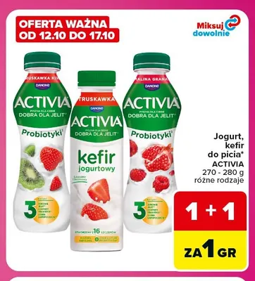 Jogurt do picia Activia malina granat promocja w Carrefour Express