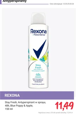 Antyperspirant Stay Fresh w sprayu, 48h, Blue Poppy & Apple promocja w Rossmann