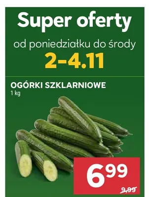 Ogórki szklarniowe promocja w Stokrotka
