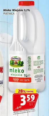 Mleko Wiejskie 3,2% Piątnica promocja w Prim Market