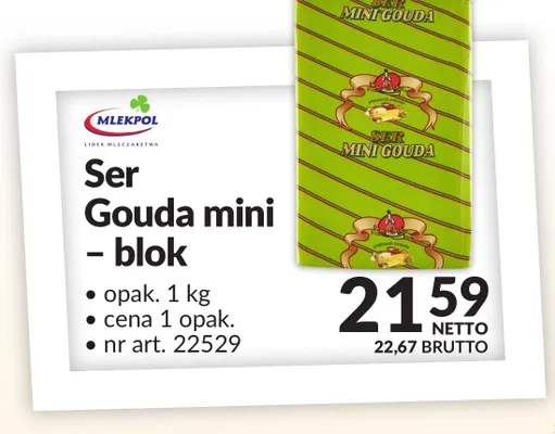 Ser gouda mini - blok Mlekpol promocja w Makro