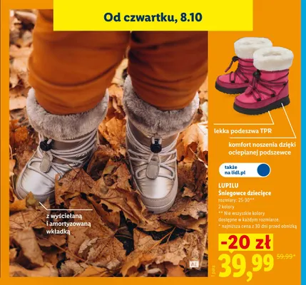 Śniegowce dziecięce Lupilu promocja w Lidl