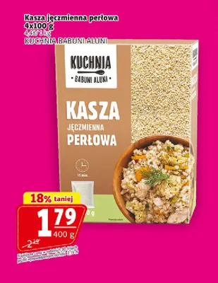 Kasza jęczmienna perłowa Kuchnia Babuni Aluni promocja w Prim Market