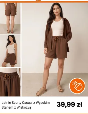 Szorty damskie Letnie Szorty Casual z Wysokim Stanem z Wiskozą Born2be promocja w Born2be