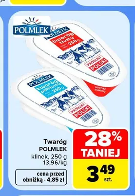 Twaróg klinek tłusty Polmlek promocja w Carrefour