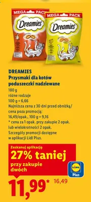 Przysmaki dla kotów poduszeczki nadziewane promocja w Lidl
