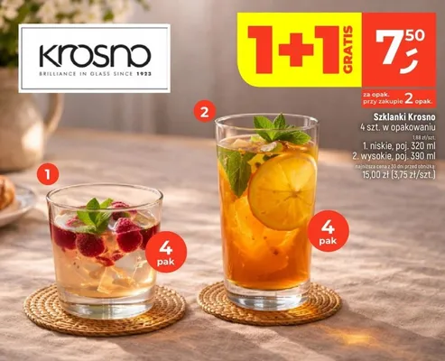 Szklanki niskie promocja w Dealz