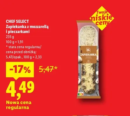 Zapiekanka z mozzarellą i pieczarkami Chef Select promocja w Lidl