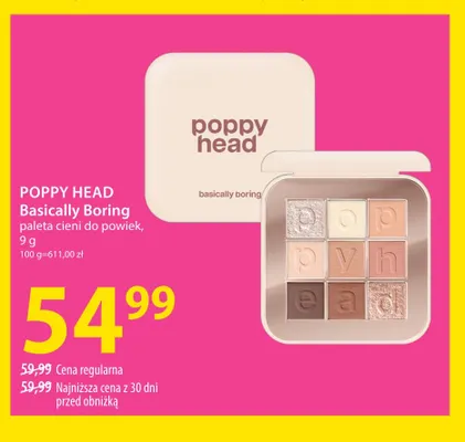 Paleta cieni do powiek Basically Boring Poppy Head promocja w Hebe