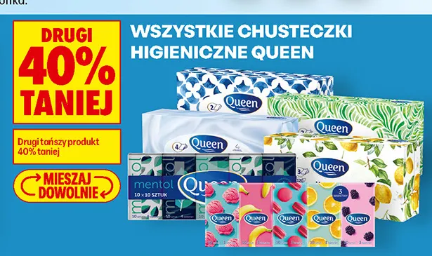 Chusteczki higieniczne Queen promocja w Biedronka