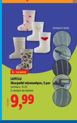 Skarpetki niemowlęce Lupilu 5-pak promocja w Lidl