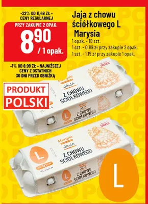Jajka kurze z chowu ściółkowego L Marysia promocja w POLOmarket