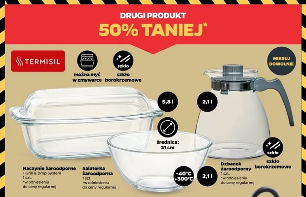 Naczynia żaroodporne, różne rodzaje DRUGIE -50% promocja w Netto