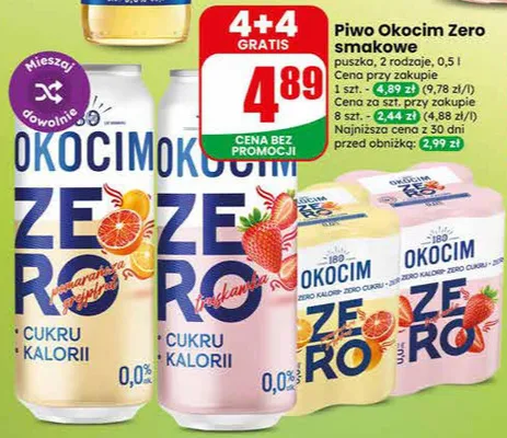 Piwo Okocim Zero smakowe puszka promocja w Dino