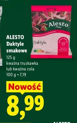 Daktyle smakowe kwaśna truskawka Alesto promocja w Lidl