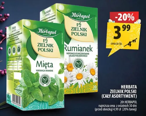 Herbata zielnik polski (cały asortyment) promocja w Arhelan