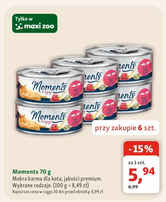 Mokra karma dla kota Moments jakości premium promocja w MAXI ZOO