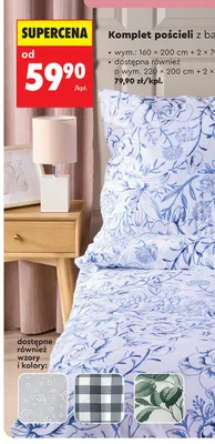 Komplet pościeli z bawełny SMUKEE 160x200cm + 2x70x80cm promocja w Biedronka