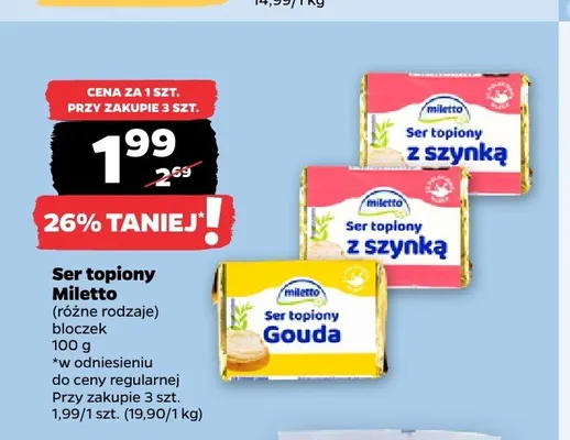 Ser topiony z szynką Miletto promocja w Netto