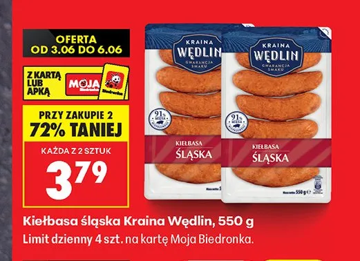 Kiełbasa śląska Kraina Wędlin promocja w Biedronka