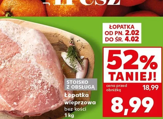 Łopatka wieprzowa bez kości promocja w Kaufland