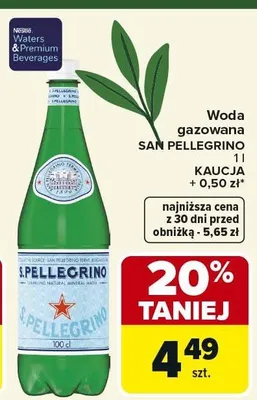 Woda gazowana SAN PELLEGRINO promocja w Carrefour