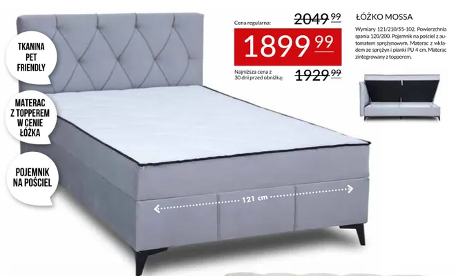 Łóżko Mossa promocja w Abra Meble
