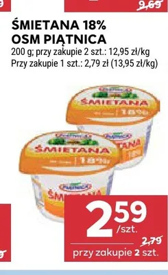 Śmietana 18% OSM Piątnica promocja w Stokrotka