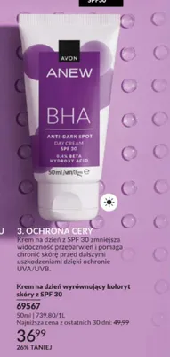 Krem na dzień wyrównujący koloryt skóry z SPF 30 Avon Anew BHA promocja w AVON