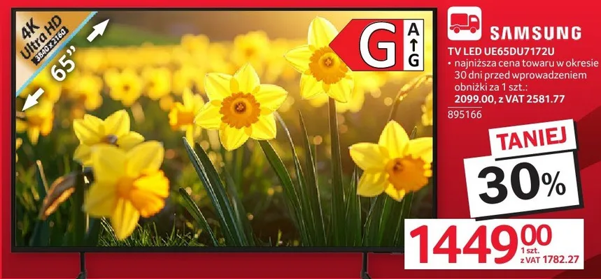 Telewizor SAMSUNG UE65DU7172U 65" promocja w Selgros