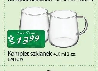Komplet szklanek 410 ml 2-pak Galicja promocja w CEZAR Delikatesy