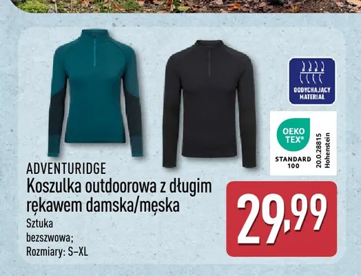 Koszulka outdoorowa z długim rękawem damska/męska Adventuridge promocja w Aldi