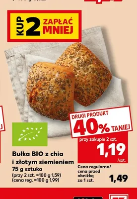 Bułka BIO z chia i złotym siemieniem promocja w Kaufland